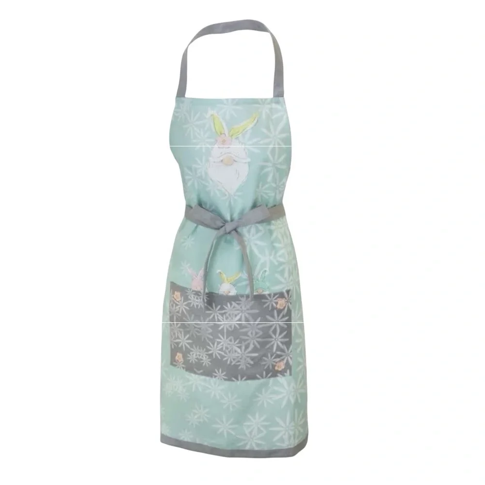 Boston International Easter Bunny Gnomes Spring Cotton Kitchen Apron New NWT